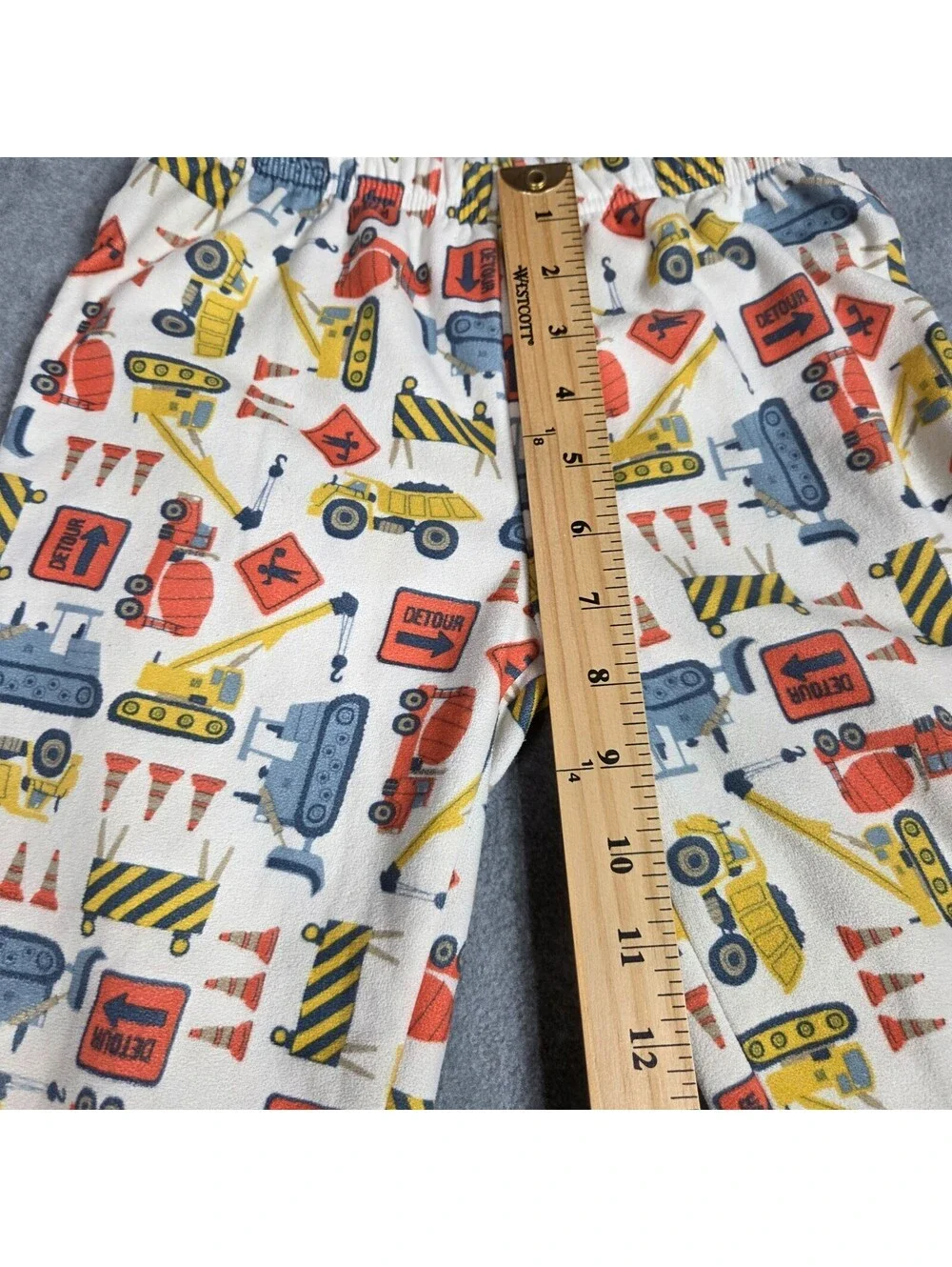 CARTER'S Boys Size 6 Construction Truck Detour Sign Print Pajama Bottoms Pants